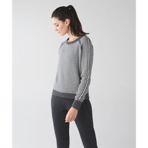 Lululemon Devi Crew Sweater in Heathered Dark Grey/ Heathered Light Grey